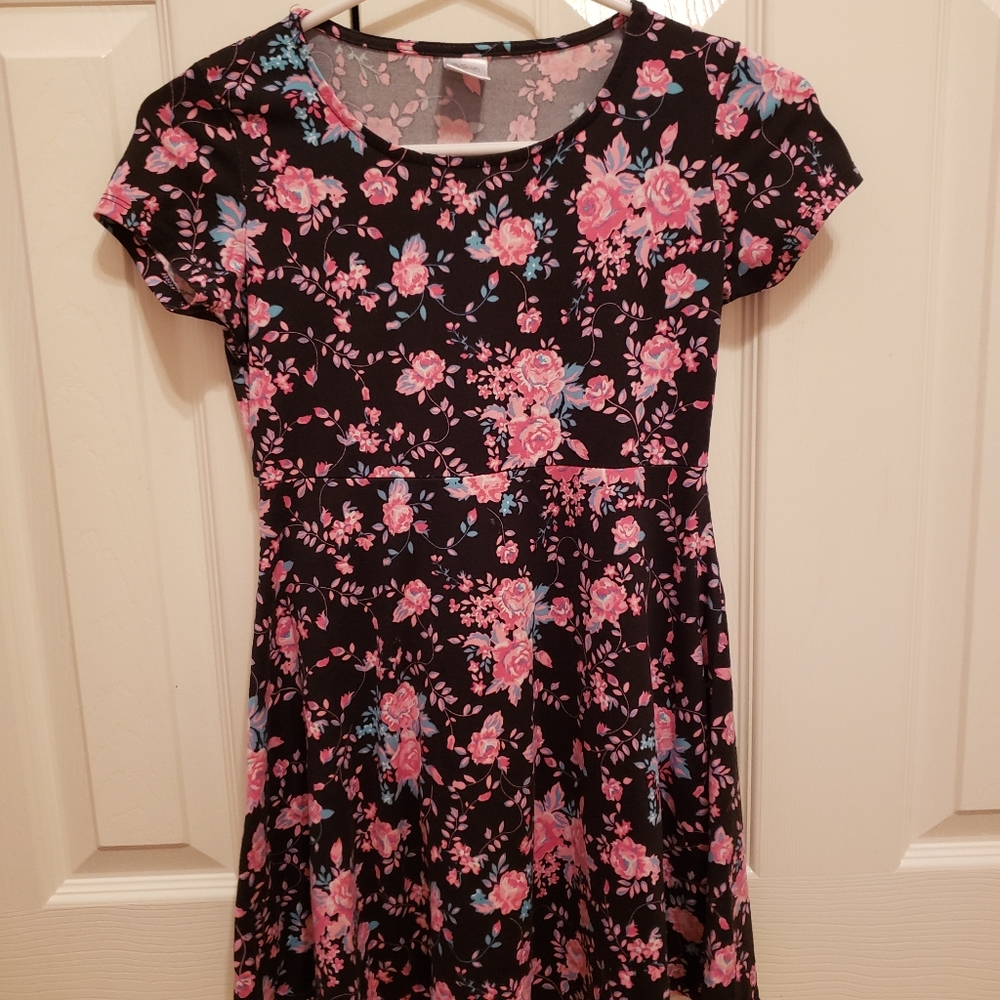 Black and pink dress
